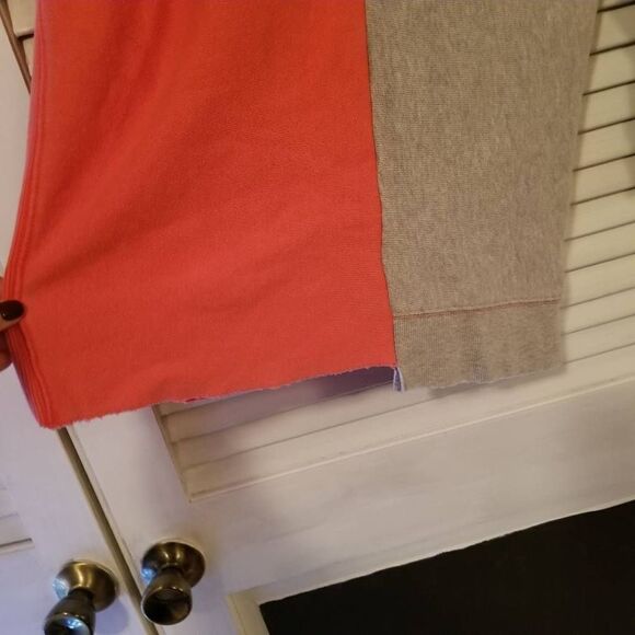 Free People Color Block Sweatshirt Coral Grey M - Picture 6 of 8